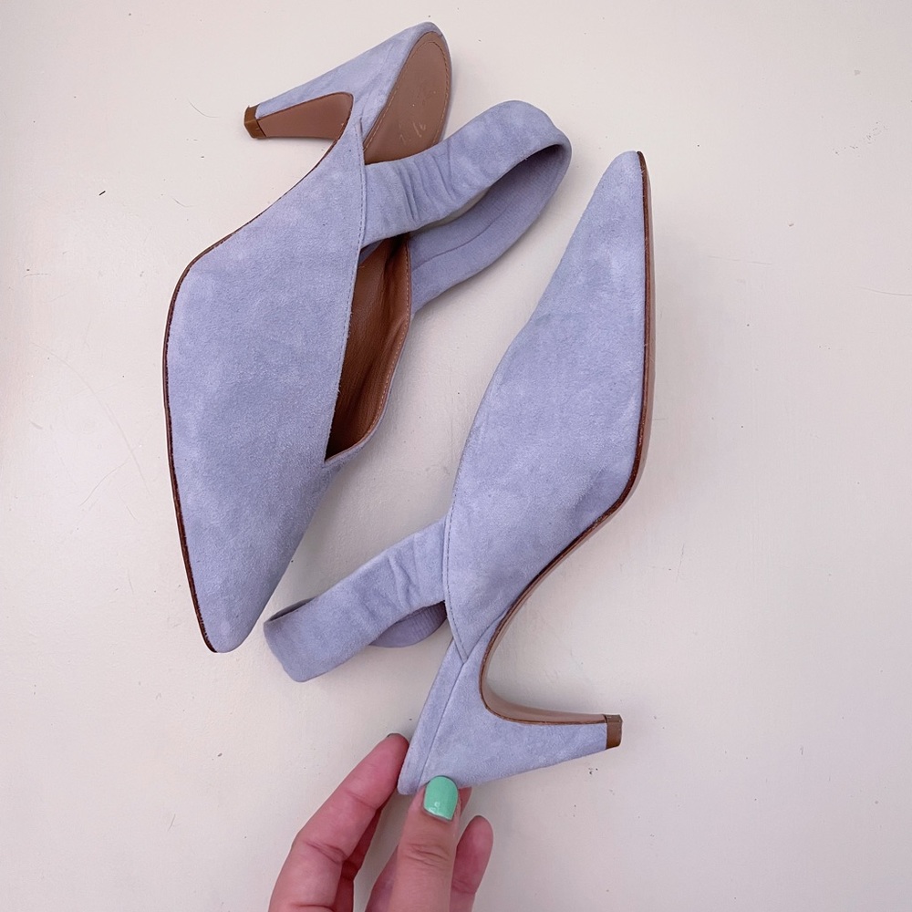 Lewit Suede Lavender Marta Slingbacks made in Italy sz 37.5